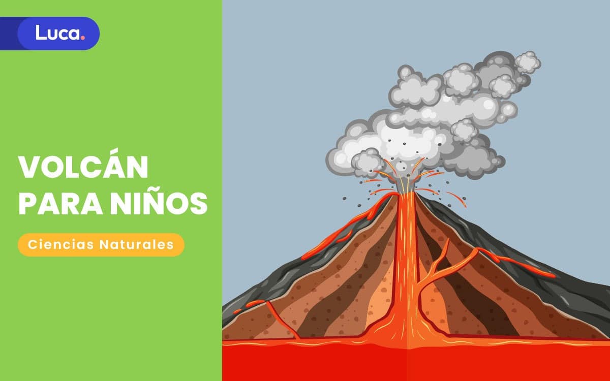volcán para niños